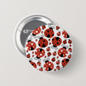 Badge Rond 5 Cm Motif De Ladybugs, Mignons Ladybugs, Red Ladybugs (Devant & derrière)