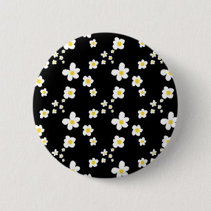 Badge Rond 5 Cm Motif de marguerite tendance noir jaune blanc, mod