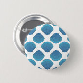 Badge Rond 5 Cm Motif de mosaïque Blue Seashell (Devant & derrière)