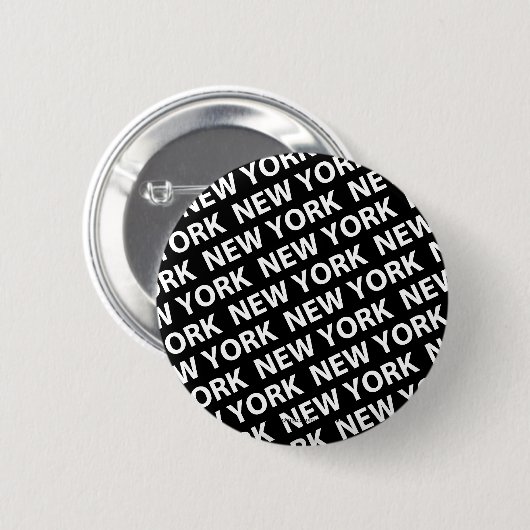 Badge Rond 5 Cm Motif de New York White (Devant & derrière)