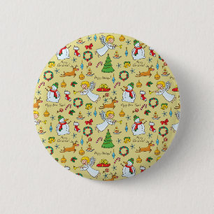 Badge Rond 5 Cm Motif de Noël