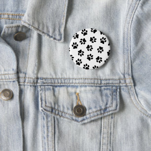 Badge Rond 5 Cm Motif De Pâtes, Paniers De Chien, Paniers Noirs