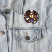 Badge Rond 5 Cm Motif de pierre d'agate brun violet blanc (En situation)