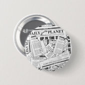 Badge Rond 5 Cm Motif de planète quotidien - Blanc (Devant & derrière)