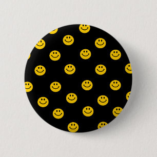 Badge Rond 5 Cm Motif de point jaune de polka