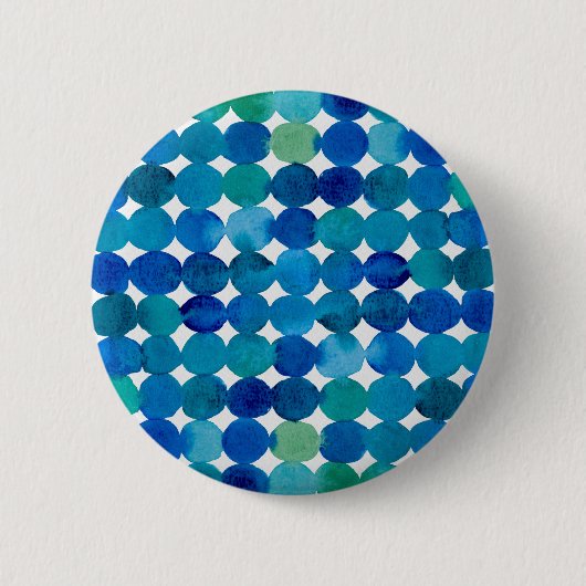 Badge Rond 5 Cm Motif de points - bleu et vert (Devant)