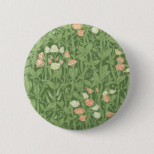 Badge Rond 5 Cm Motif de pois de senteur William Morris, botanique