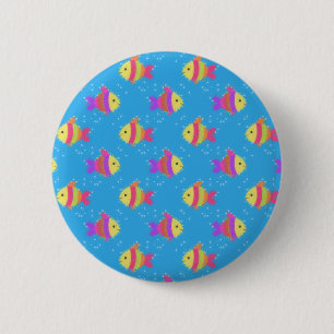 Badge Rond 5 Cm Motif de poissons