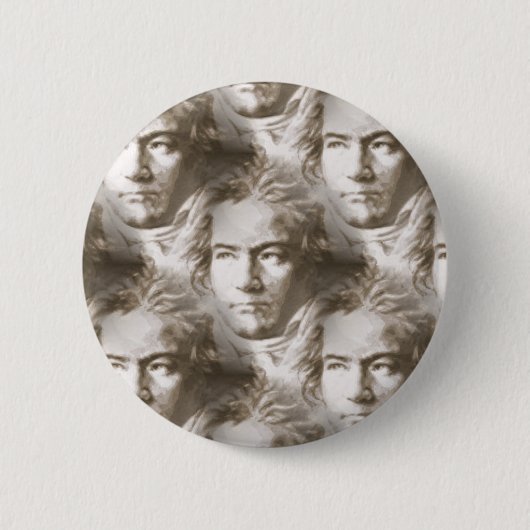 Badge Rond 5 Cm Motif de portrait Beethoven (Devant)