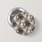 Badge Rond 5 Cm Motif de portrait Beethoven (Devant & derrière)