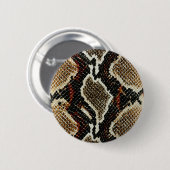 Badge Rond 5 Cm motif de reptile sauvage imprimé de serpent python (Devant & derrière)