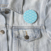 Badge Rond 5 Cm Motif de vague bleue (En situation)
