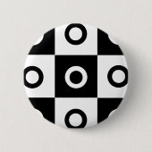 Badge Rond 5 Cm Motif de vérification noir et blanc (Devant)