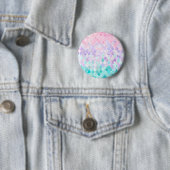 Badge Rond 5 Cm Motif d'échelles de Merrmaid, rose en pastel, (En situation)