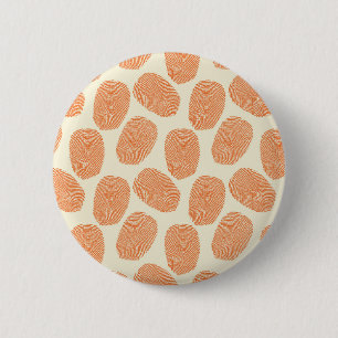 Badge Rond 5 Cm Motif d'empreinte numérique orange rétro