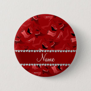 Badge Rond 5 Cm Motif des chaussures des femmes rouges nommées
