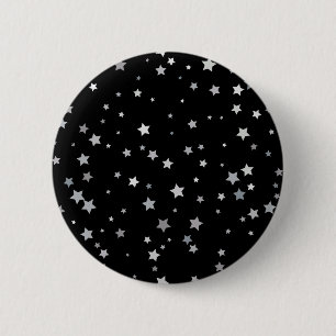 Badge Rond 5 Cm Motif des étoiles d'argent mignonnes   Toute coule