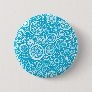 Badge Rond 5 Cm Motif d'ornement gris bleu mignon