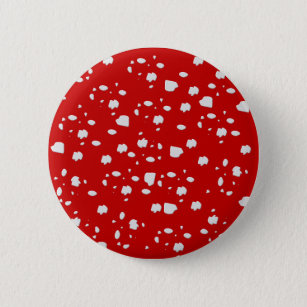 Badge Rond 5 Cm motif dot avec champignon de tabouret rouge