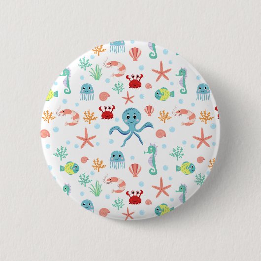 Badge Rond 5 Cm Motif du monde marin (Devant)