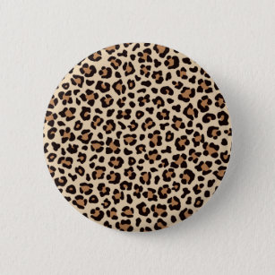 Badge Rond 5 Cm Motif empreinte de léopard Pastel
