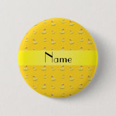 Badge Rond 5 Cm Motif en caoutchouc jaune nommé personnalisé de (Devant)