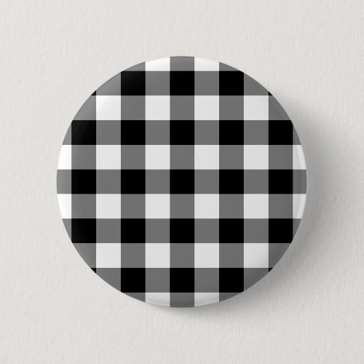 Badge Rond 5 Cm Motif En vichy noir et blanc (Devant)