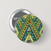 Badge Rond 5 Cm Motif ethnique de boho jaune vert (Devant & derrière)