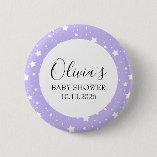Badge Rond 5 Cm Motif étoilé lavande doux