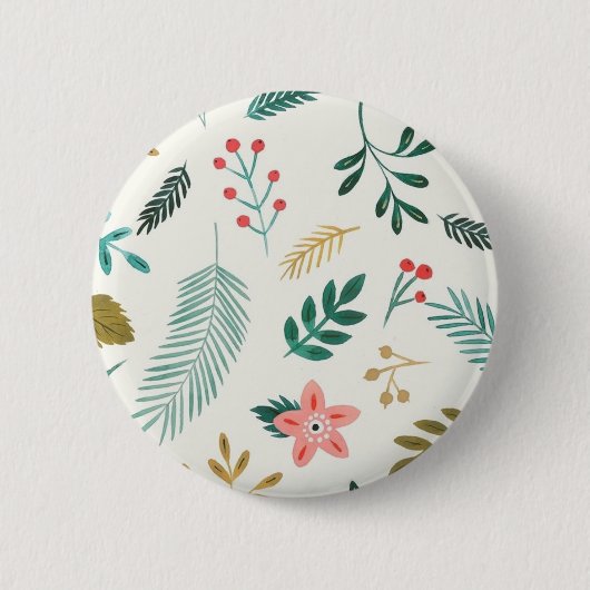 Badge Rond 5 Cm motif feuille (Devant)