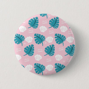 Badge Rond 5 Cm motif feuille