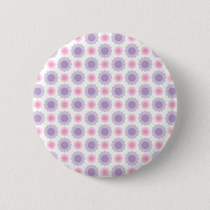 Badge Rond 5 Cm Motif floral rose et violet