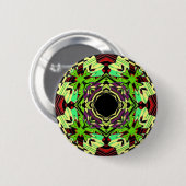 Badge Rond 5 Cm Motif géométrique jaune et vert (Devant & derrière)