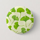 Badge Rond 5 Cm Motif Ginkgo sur blanc (Devant)