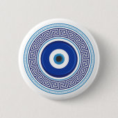 Badge Rond 5 Cm Motif grec mal oeil Nazar (Devant)