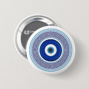 Badge Rond 5 Cm Motif grec mal oeil Nazar