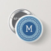 Badge Rond 5 Cm Motif grec Monogramme personnalisé (Devant & derrière)