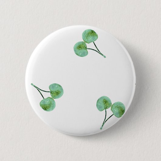 Badge Rond 5 Cm Motif Green Cherry (Devant)
