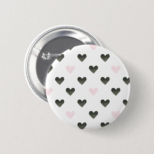 Badge Rond 5 Cm Motif I de puissance de fille des coeurs | (Devant & derrière)