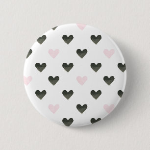 Badge Rond 5 Cm Motif I de puissance de fille des coeurs  