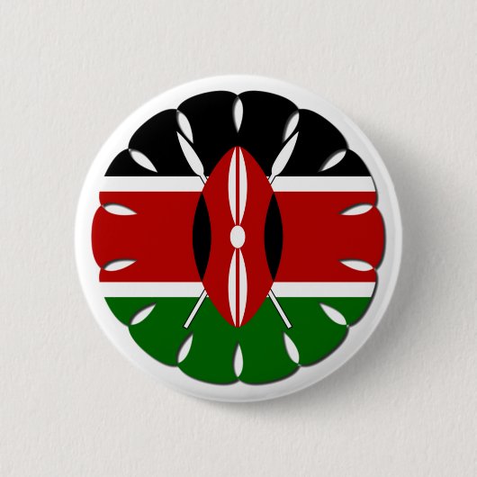 Badge Rond 5 Cm Motif kenyan rond : un symbole national (Devant)