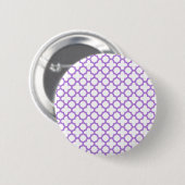 Badge Rond 5 Cm Motif Lavender Quatrefoil (Devant & derrière)