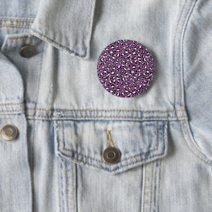 Badge Rond 5 Cm Motif léopard, Spots léopards, Leopard pourpre