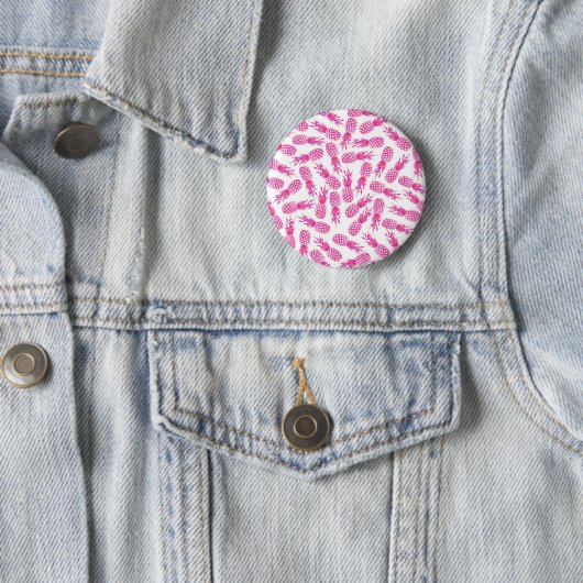 Badge Rond 5 Cm Motif mignon fuchsia girly moderne d'ananas (En situation)