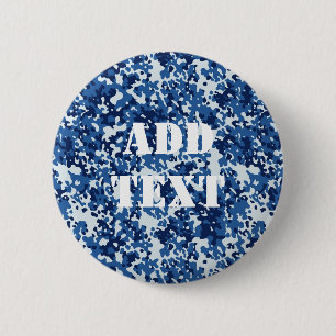 Badge Rond 5 Cm Motif militaire bleu numérique