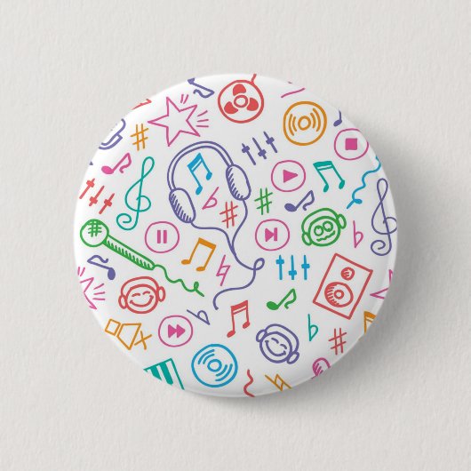 Badge Rond 5 Cm Motif musical (Devant)