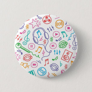Badge Rond 5 Cm Motif musical