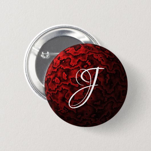 Badge Rond 5 Cm Motif noir et rouge foncé (Devant & derrière)