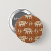 Badge Rond 5 Cm Motif orange de caravane d'éléphant (Devant & derrière)
