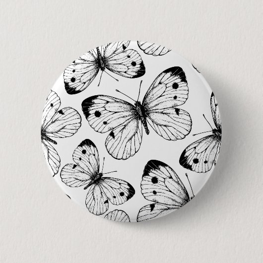 Badge Rond 5 Cm Motif papillon de choux (Devant)